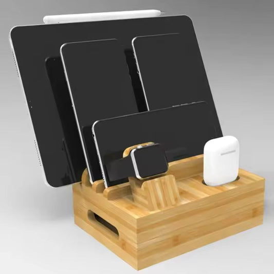 Bamboo Charging Organizer Cord for Phones Desk