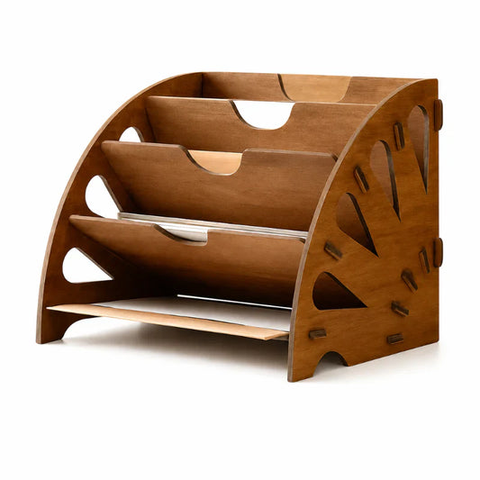 Multi-Tier Wooden Document & Stationery Organizer