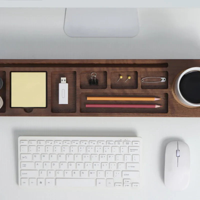Walnut Wood Desktop Organizer