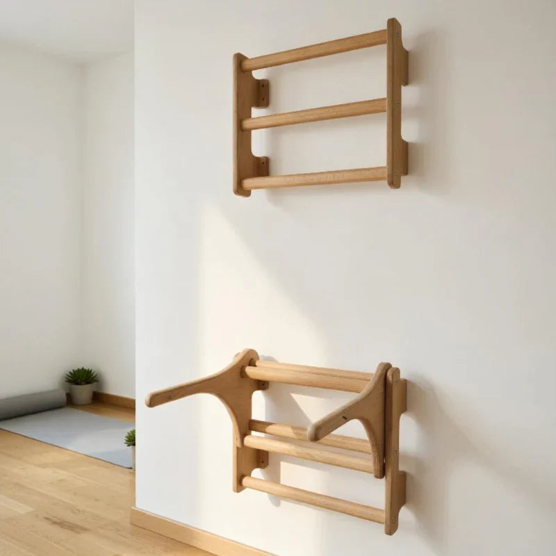 Wall-Mounted Fitness Station: Dip & Pull-Up System