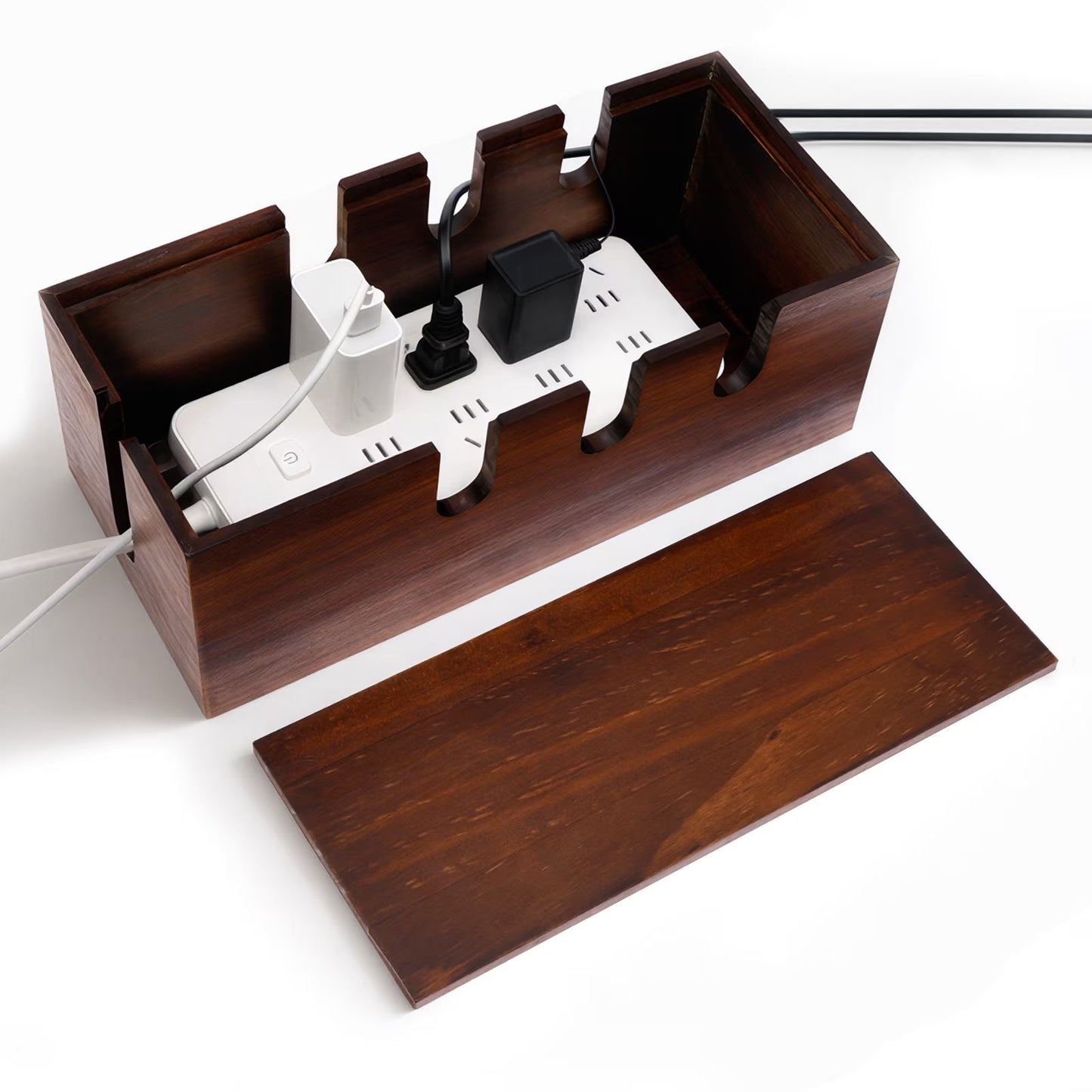 Handcrafted Solid Wood Cable Management Box
