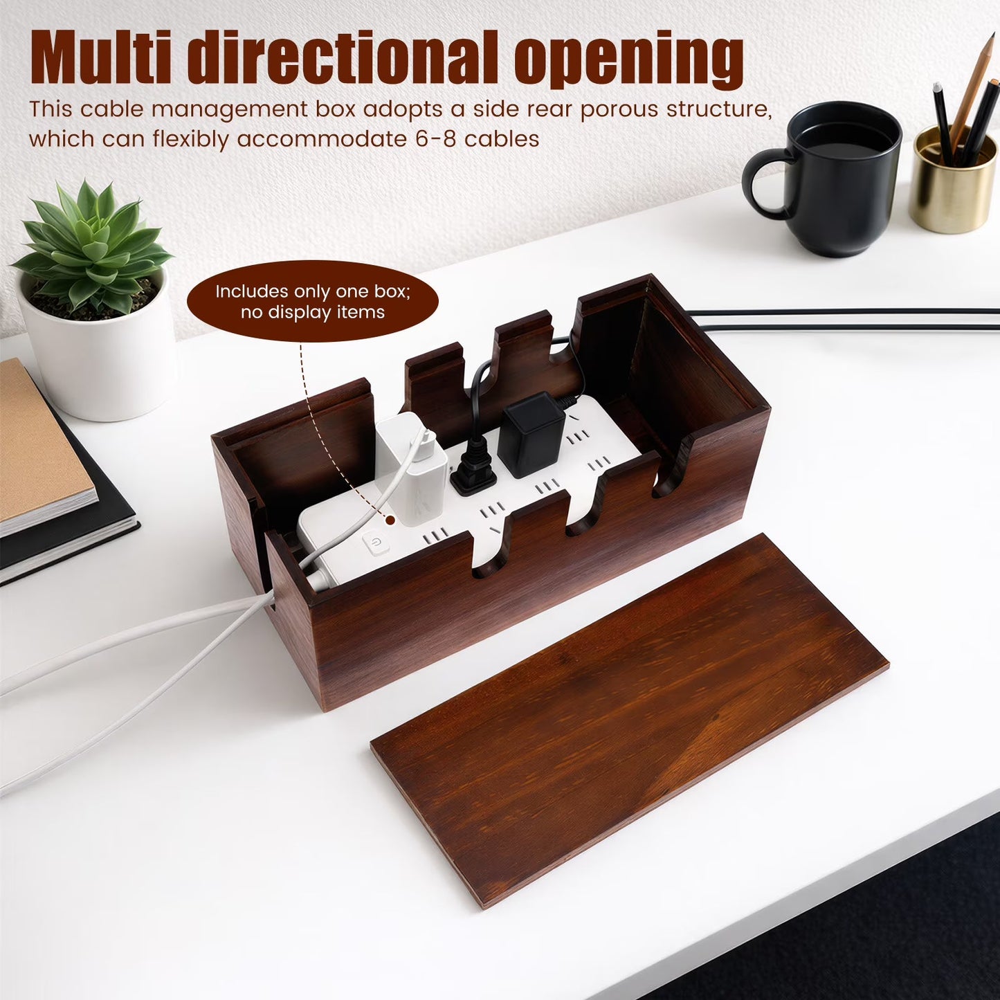 Handcrafted Solid Wood Cable Management Box